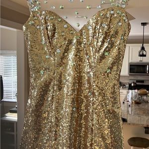 NEW TONY BOWLS GALA DRESS GOLDEN 8